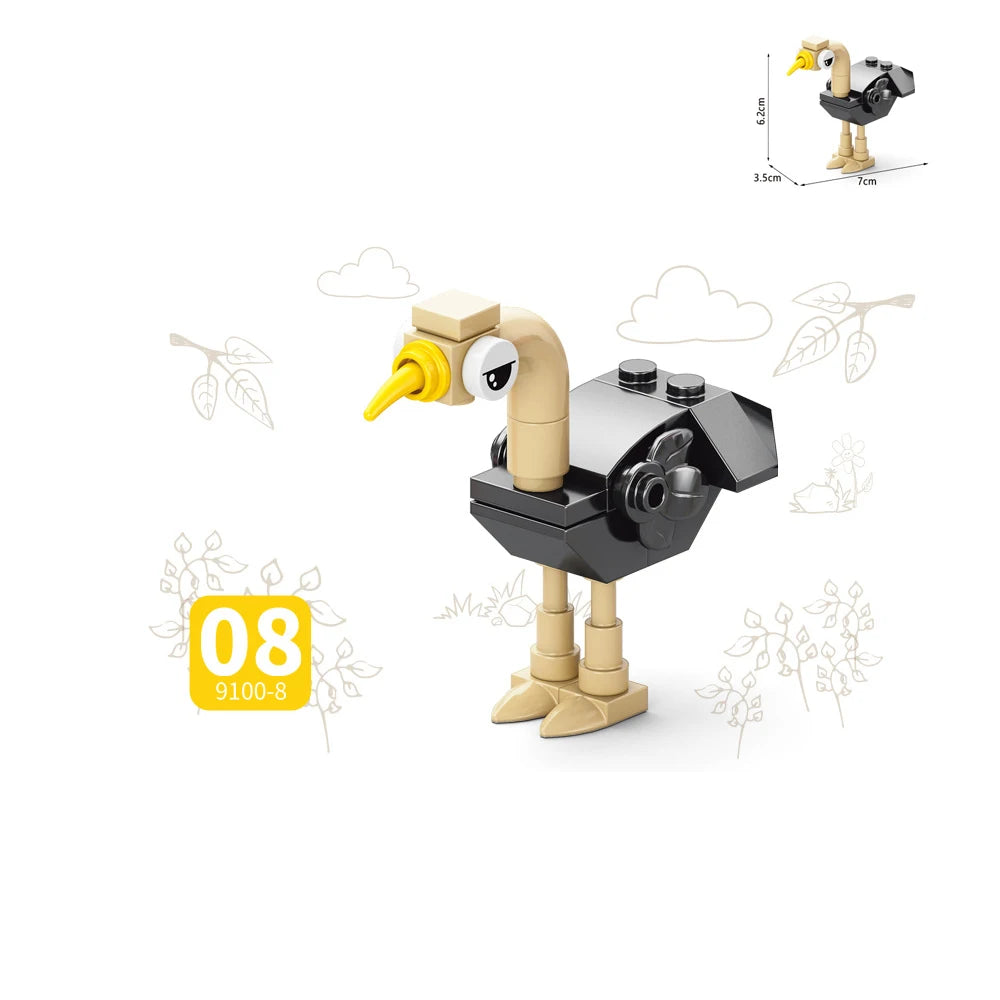 Zoo Animal Building Blocks: MOC City Mini Brick Toy Set