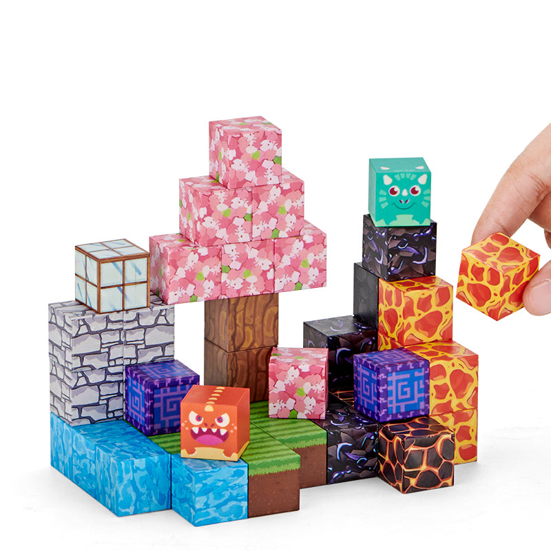 STEM Toys: Montessori Stacking Cubes - 50pcs Construction Toy Set