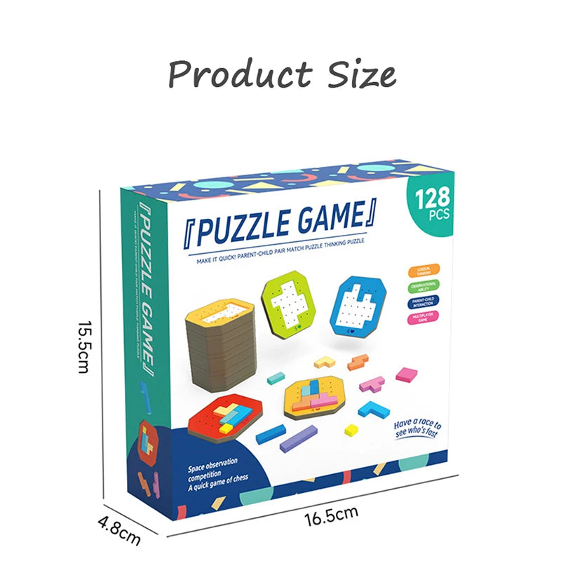 Kids Jigsaw Puzzle: Colorful Geometry Brain Training Toy