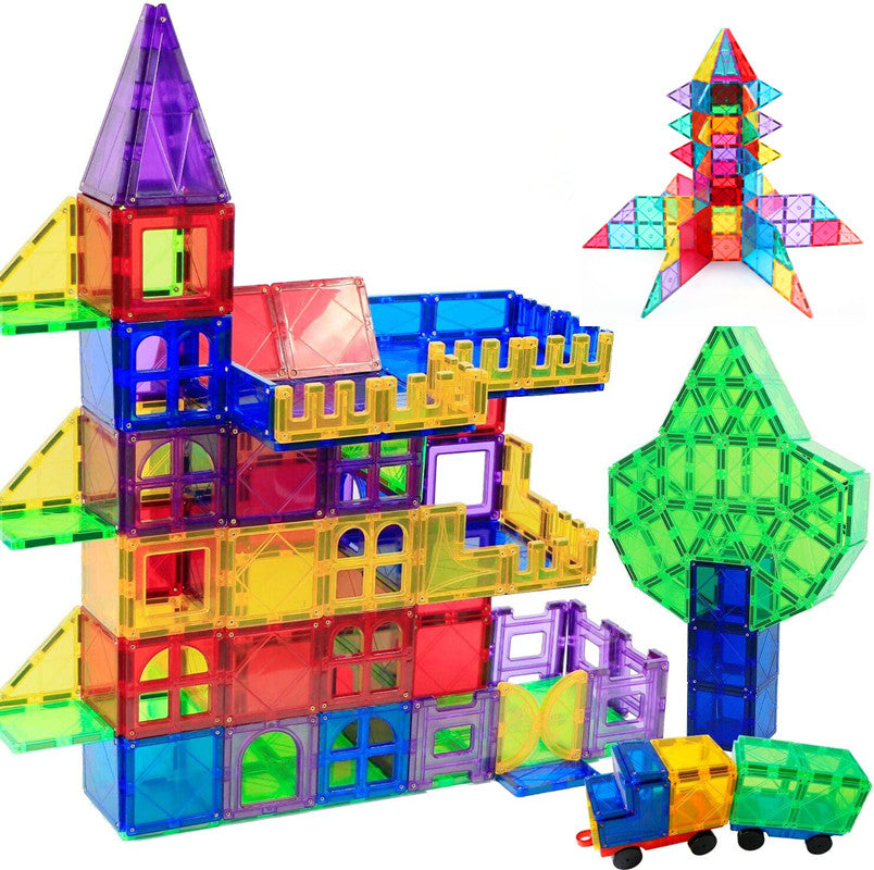 Kids Magnetic Block Tiles - Montessori Educational Toy