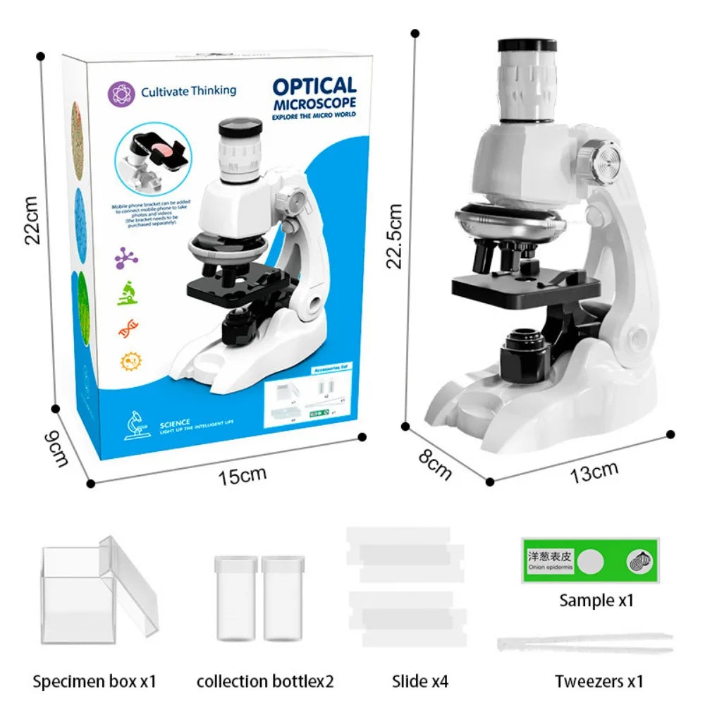 Kids Microscope Kit 200x-1200x Adjustable Science Tool