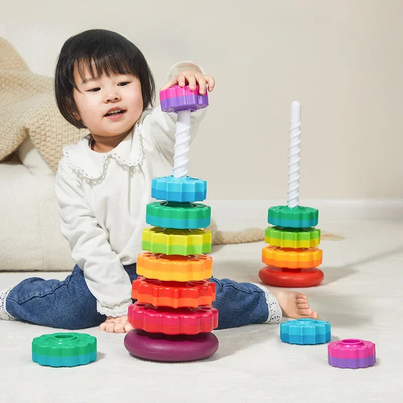 Rainbow Stacking Rings - Musical Baby Toy 1-3 Years