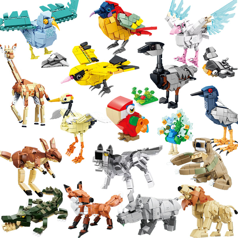 Zoo Animal Building Blocks: MOC City Mini Brick Toy Set