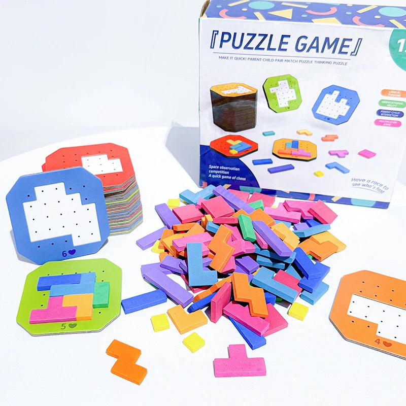 Kids Jigsaw Puzzle: Colorful Geometry Brain Training Toy
