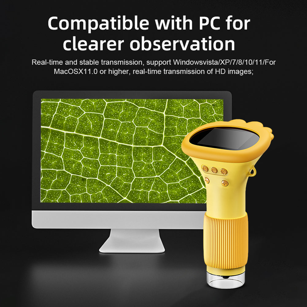 1000X Handheld Digital Microscope with 2" IPS Screen & LED