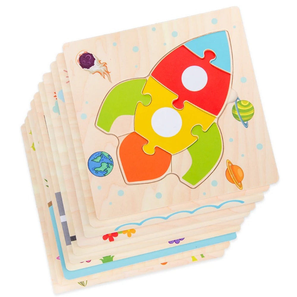 Baby Wooden 3D Puzzles: Educational Tangram Jigsaw Toys