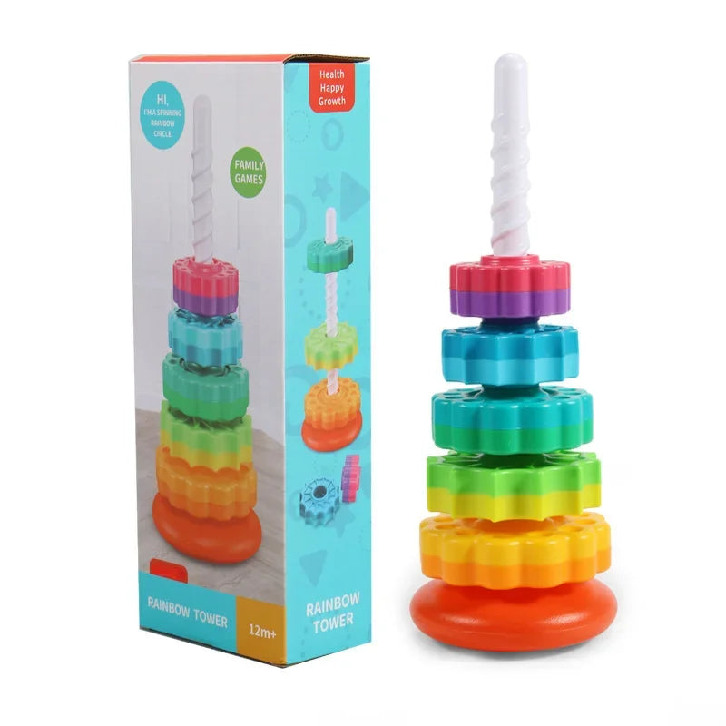 Rainbow Stacking Rings - Musical Baby Toy 1-3 Years