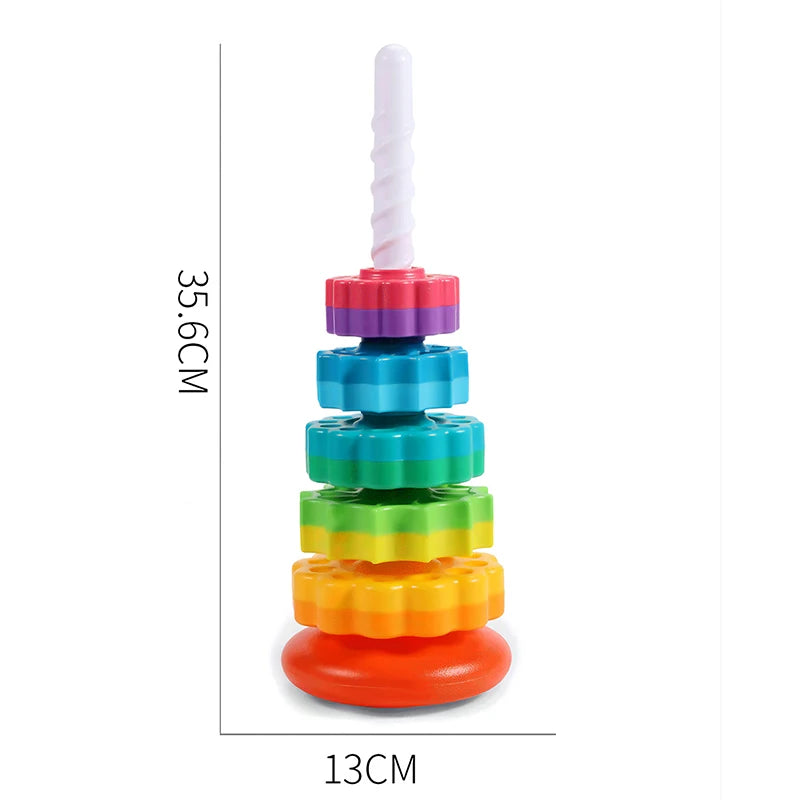 Rainbow Stacking Rings - Musical Baby Toy 1-3 Years