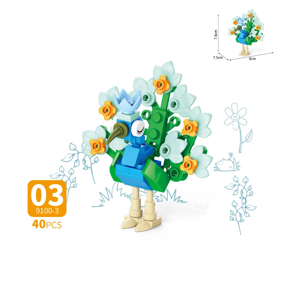 Zoo Animal Building Blocks: MOC City Mini Brick Toy Set