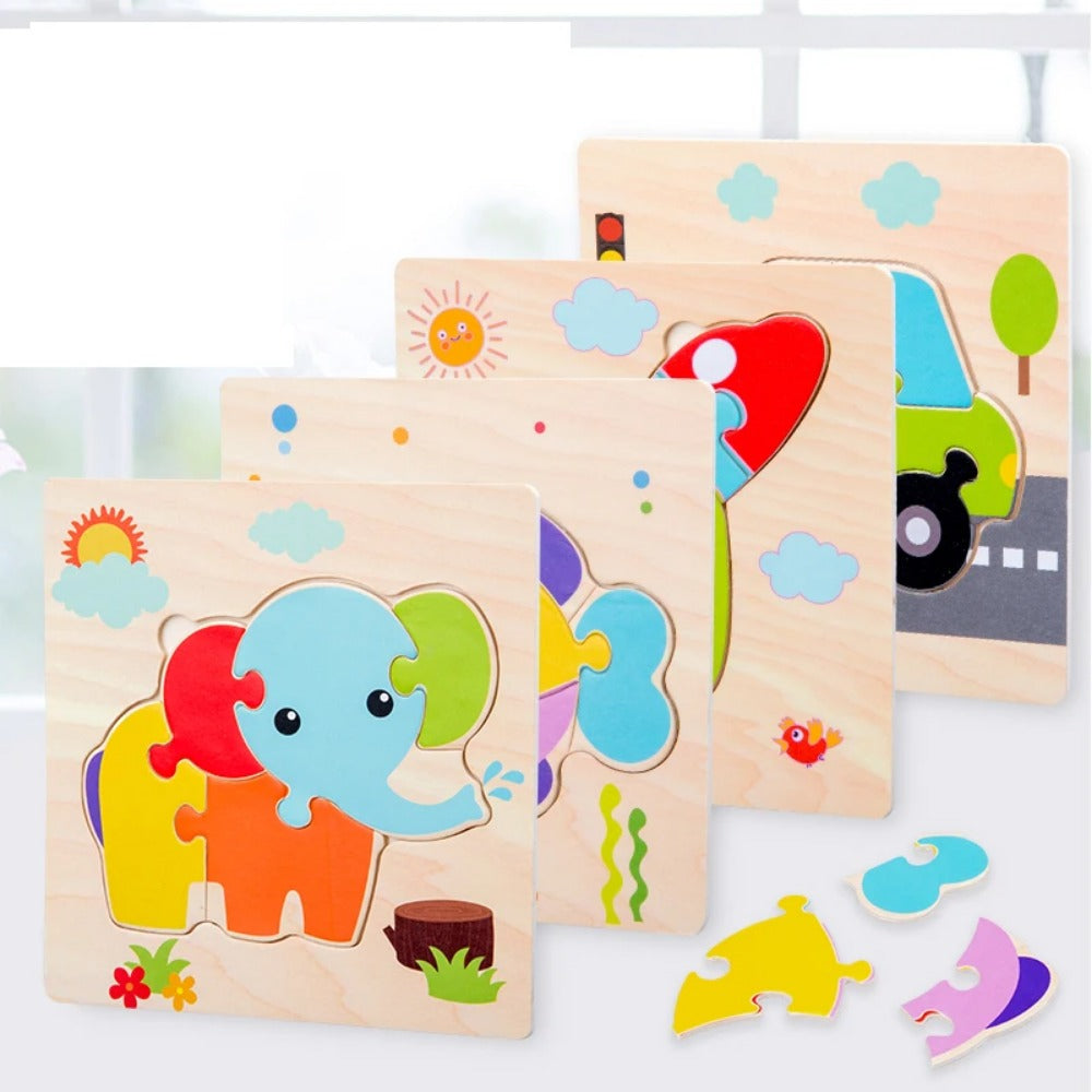 Baby Wooden 3D Puzzles: Educational Tangram Jigsaw Toys