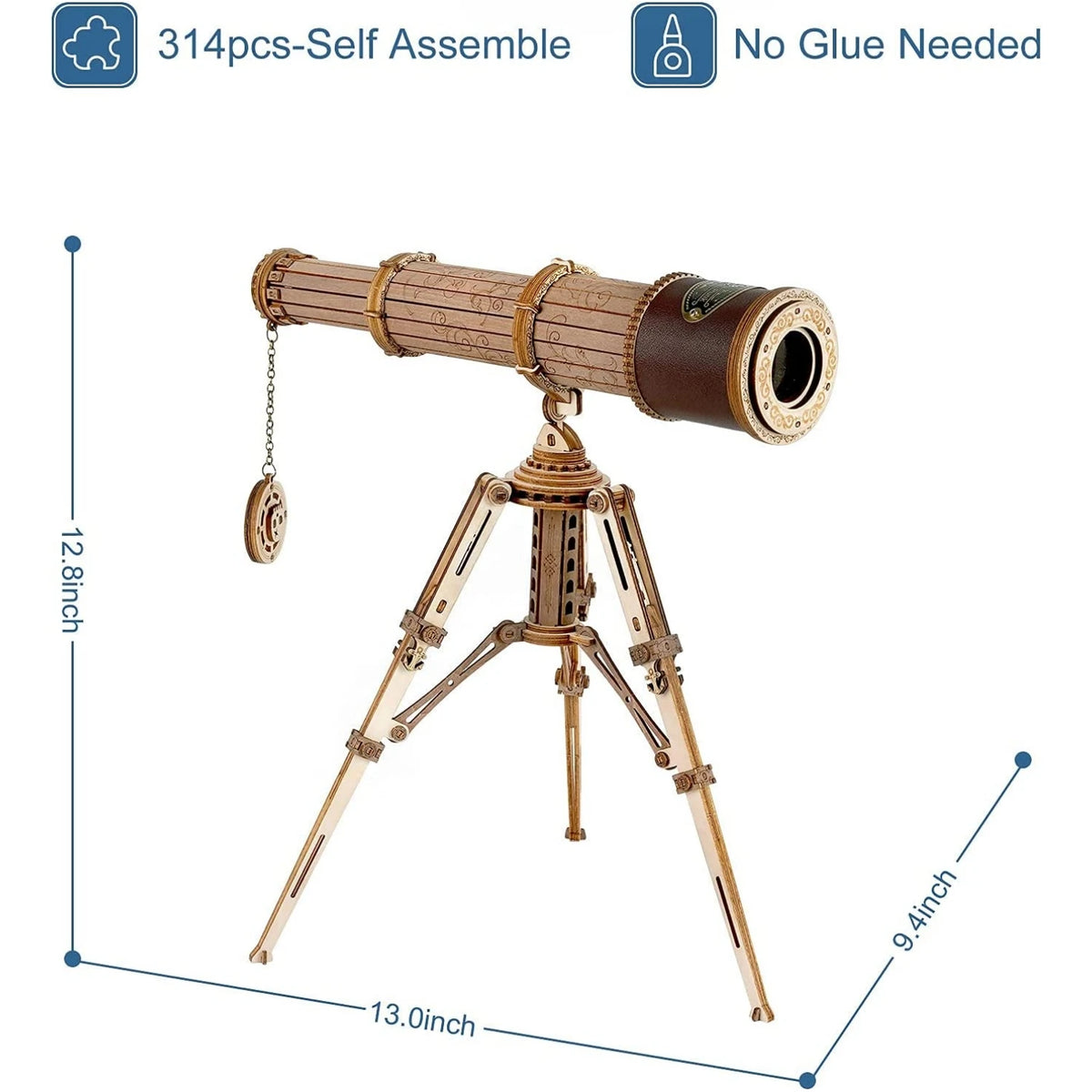 ROKR 3D Wooden Monocular Telescope, 150m Practical Model, 3D Puzzle Model, Adult STEM Educational Assembly Set