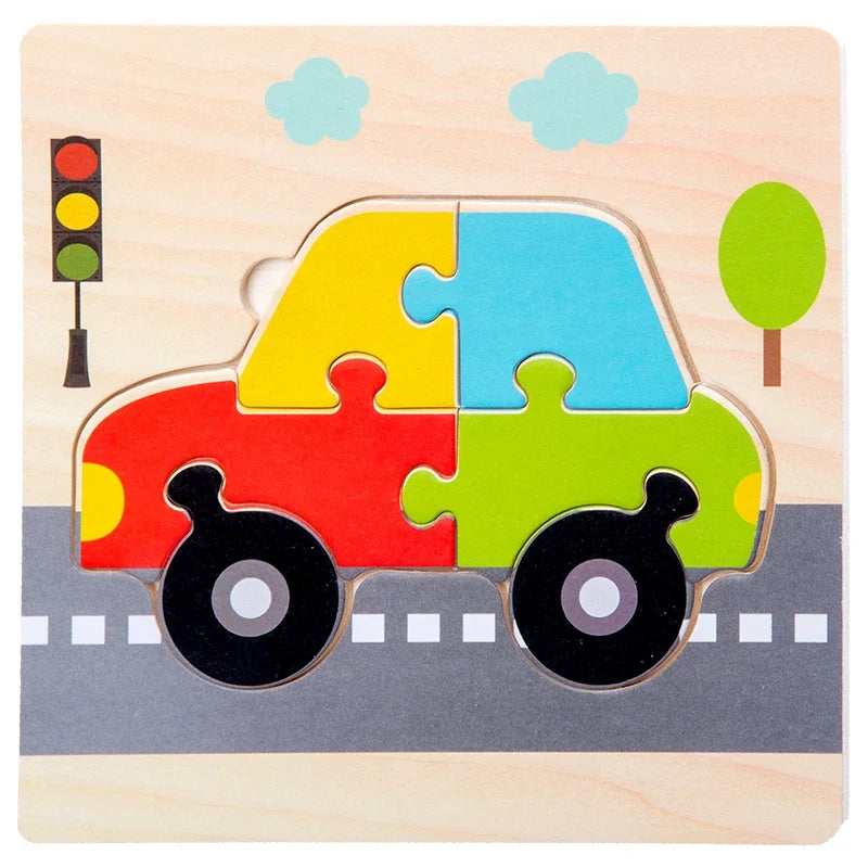 Baby Wooden 3D Puzzles: Educational Tangram Jigsaw Toys