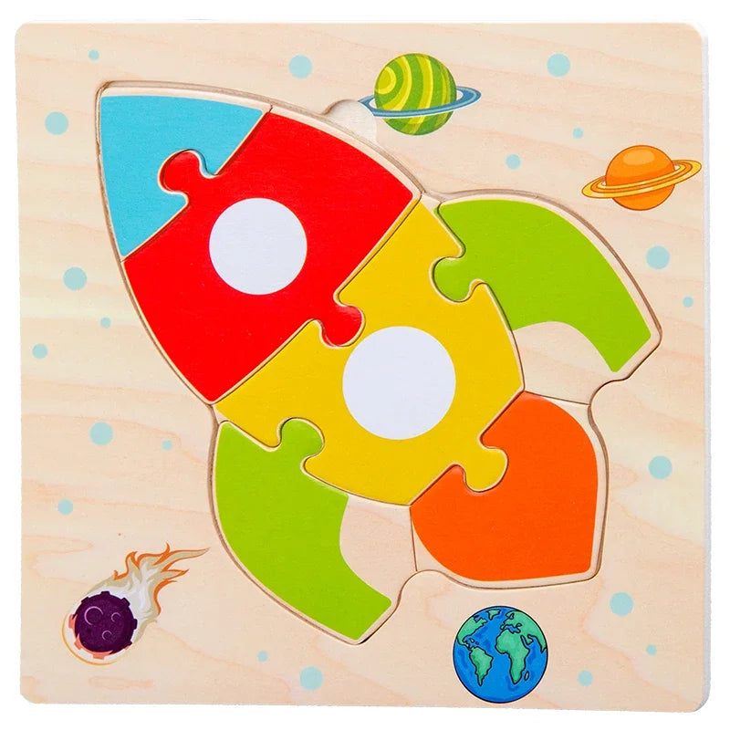 Baby Wooden 3D Puzzles: Educational Tangram Jigsaw Toys