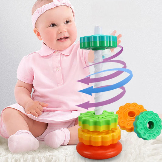 Rainbow Stacking Rings - Musical Baby Toy 1-3 Years