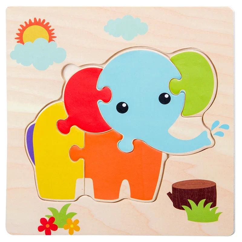 Baby Wooden 3D Puzzles: Educational Tangram Jigsaw Toys