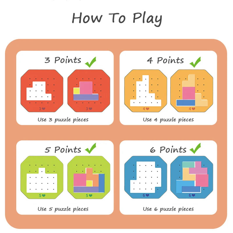 Kids Jigsaw Puzzle: Colorful Geometry Brain Training Toy