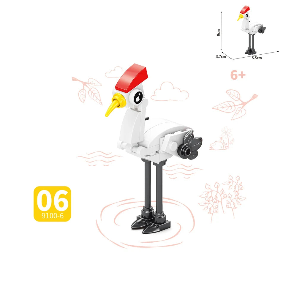 Zoo Animal Building Blocks: MOC City Mini Brick Toy Set