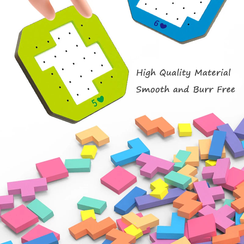 Kids Jigsaw Puzzle: Colorful Geometry Brain Training Toy
