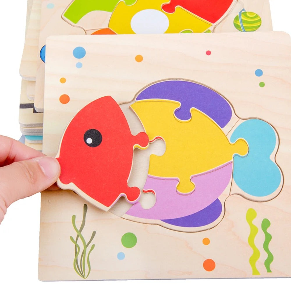 Baby Wooden 3D Puzzles: Educational Tangram Jigsaw Toys