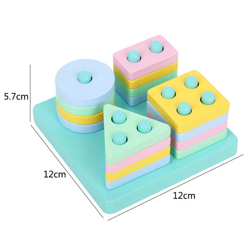 Building Blocks: Montessori Wooden Blocks - Early Learning Puzzle for Kids
