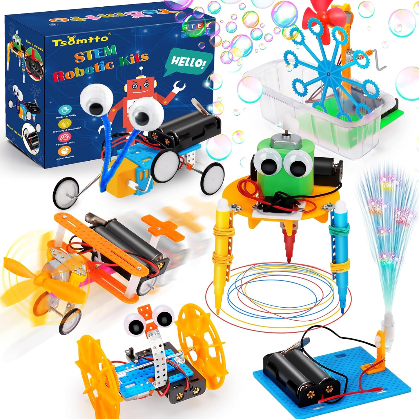 STEM Robotics Kit: 6-in-1 Science Projects for Kids 8-12