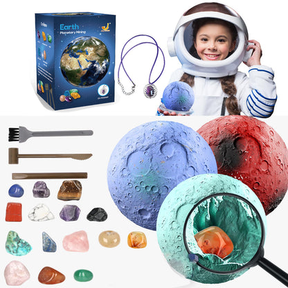 Science Kit Children's Archaeology Dig Kit - Solar System Gem Exploration