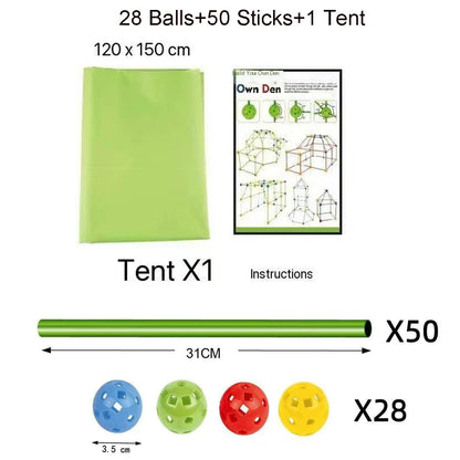 STEM Toys: Kids Indoor Tunnel Castle Play Set - Creative DIY Tent Toys