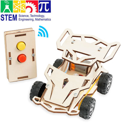 Educational Toys Wooden Remote Control Car DIY STEM Racing Kit for Kids