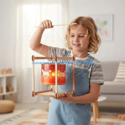 Natural Educational Zoetrope Science Experiment Assembly Set For Children Physics Learning Tool Easy To Assemble
