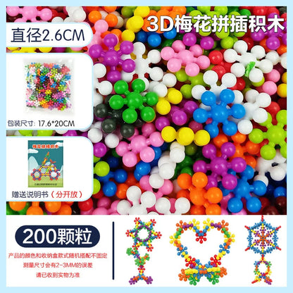 3D Rotatable Plum Building Blocks - Montessori DIY Puzzle Toy Set