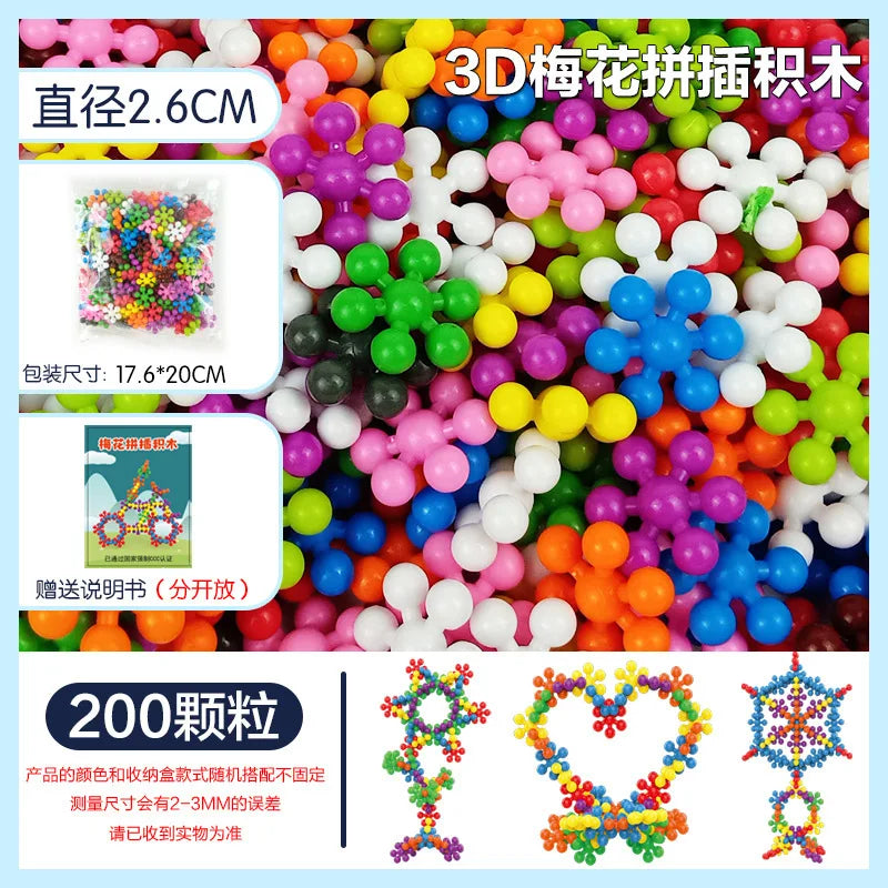 3D Rotatable Plum Building Blocks - Montessori DIY Puzzle Toy Set