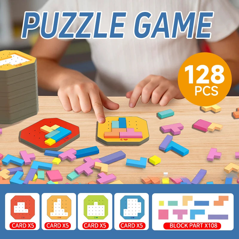 Montessori Toys - Tangram Math 3D Puzzle Building Blocks