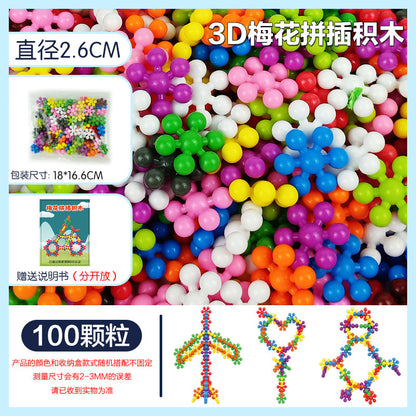 3D Rotatable Plum Building Blocks - Montessori DIY Puzzle Toy Set