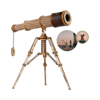 ROKR 3D Wooden Monocular Telescope, 150m Practical Model, 3D Puzzle Model, Adult STEM Educational Assembly Set
