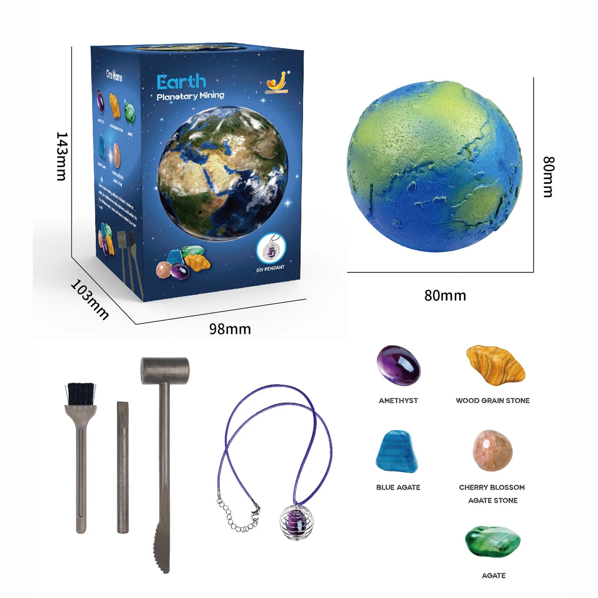 Science Kit Children's Archaeology Dig Kit - Solar System Gem Exploration