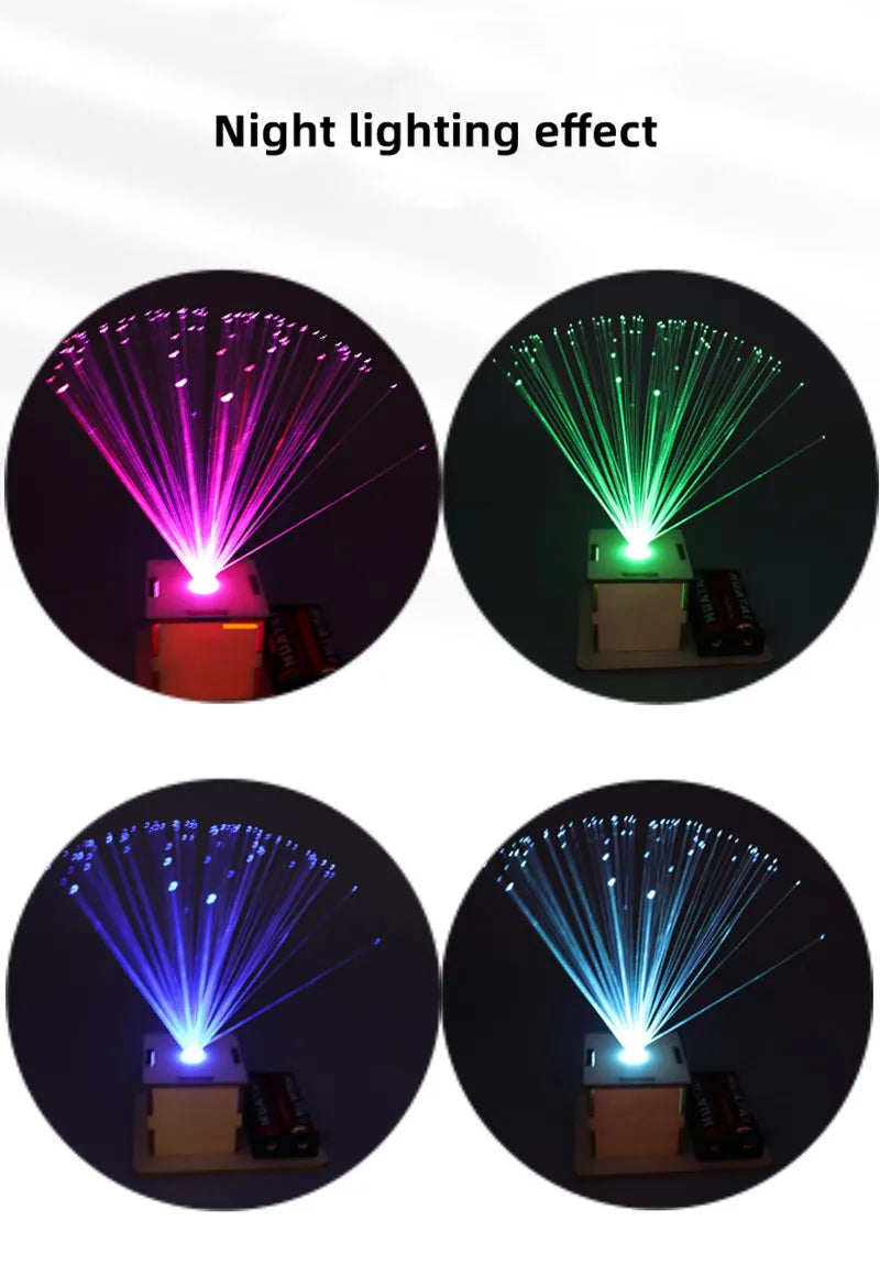 DIY Colorful Fiber Optic Lamp Technology Small Production Invention Children's Science Experiment Teaching Tool STEM Handmade