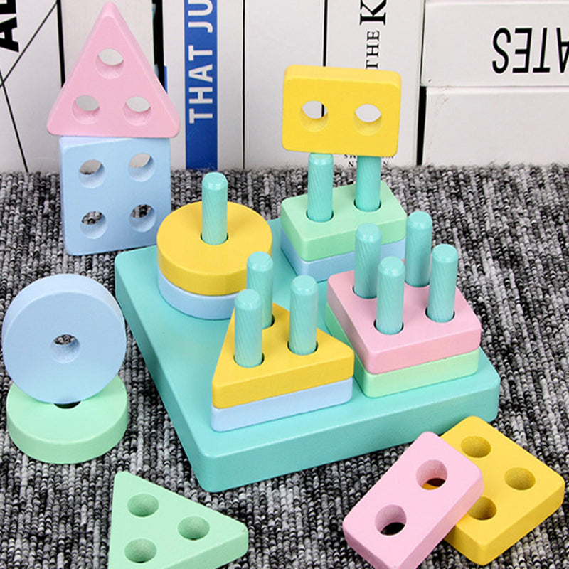 Building Blocks: Montessori Wooden Blocks - Early Learning Puzzle for Kids