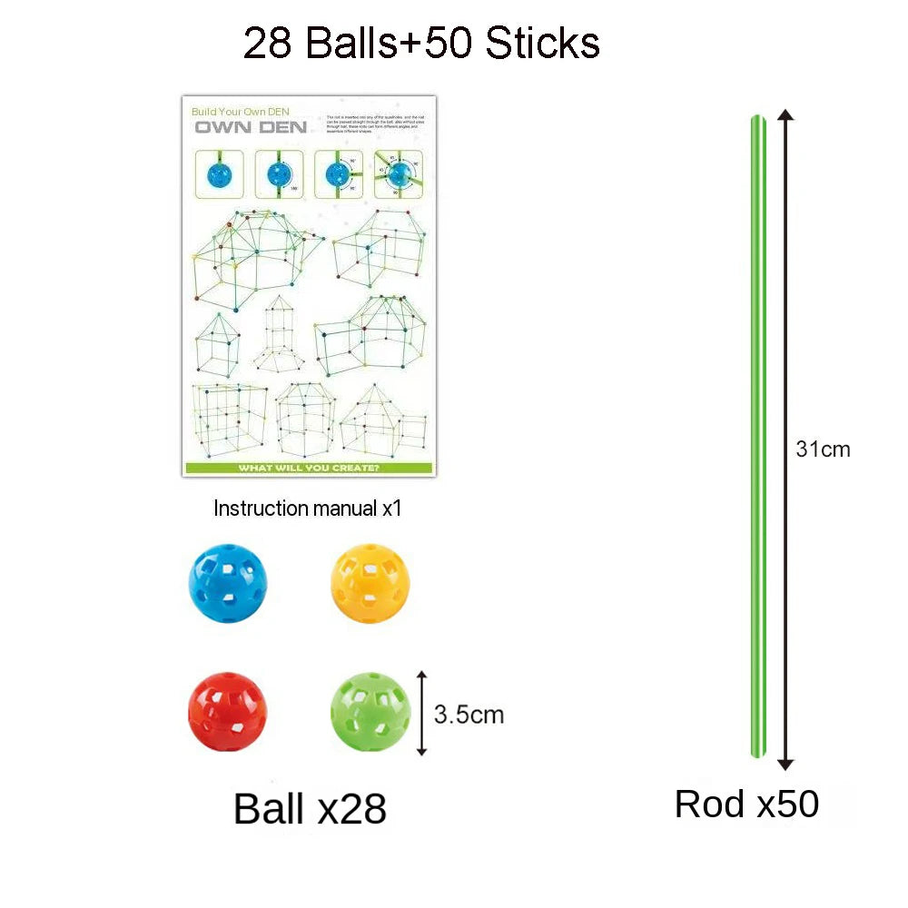 STEM Toys: Kids Indoor Tunnel Castle Play Set - Creative DIY Tent Toys