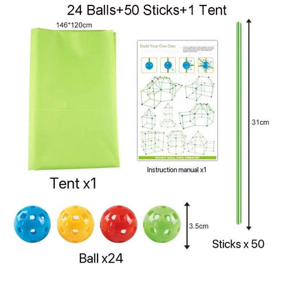 STEM Toys: Kids Indoor Tunnel Castle Play Set - Creative DIY Tent Toys