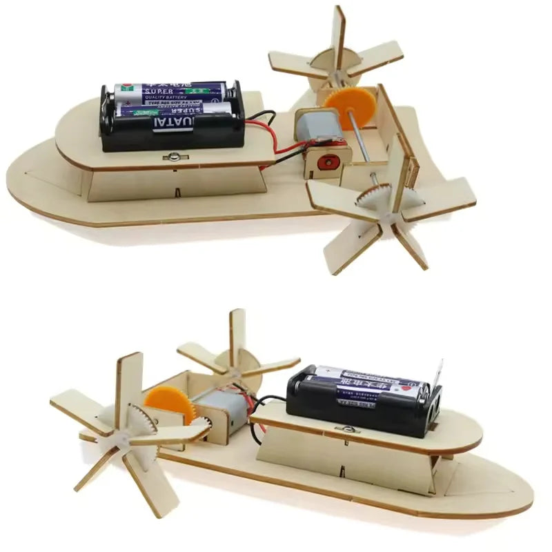 DIY Boat Model Material Set Wood Boat Building Kit 3D Assemble Wooden Paddle Steamer Creative Teaching STEM Educational Science
