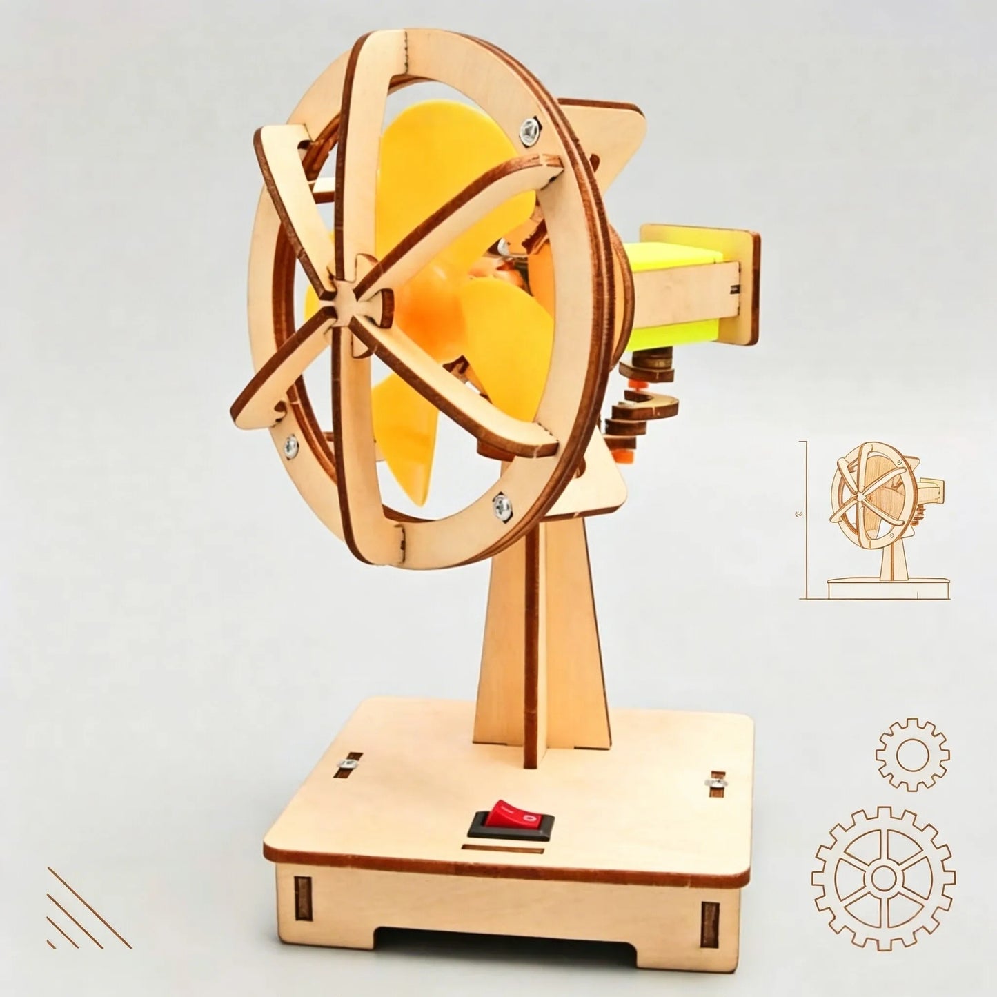 DIY Electric Swing Fan STEM Model Kit Wooden Assembly Physics Educational Project Adult Logical Training Hobby Present