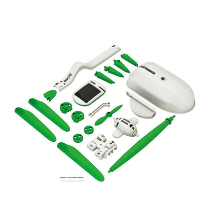 Children's Education Science Laboratory DIY Gadget 6-in-1 Solar Robot Kit Assembly Boat Fan Windmill Car Toy