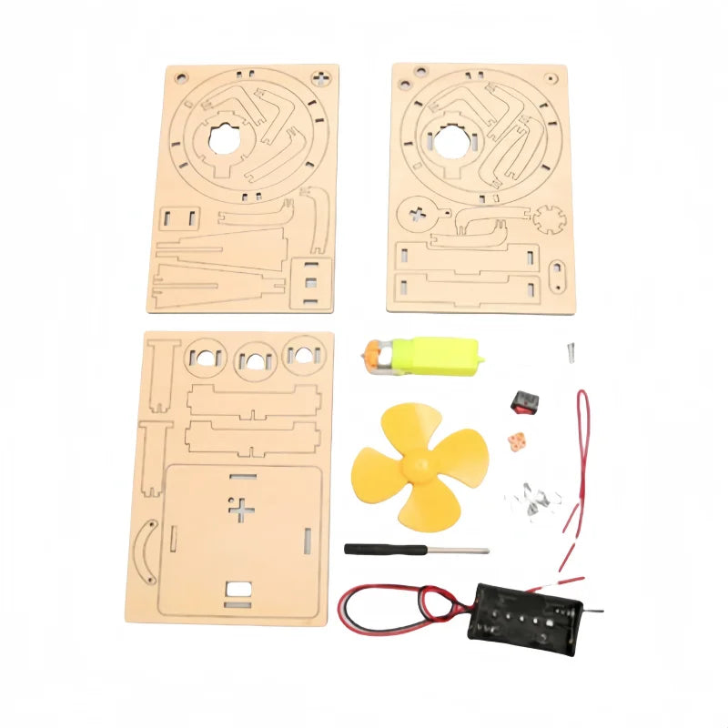 DIY Electric Swing Fan STEM Model Kit Wooden Assembly Physics Educational Project Adult Logical Training Hobby Present
