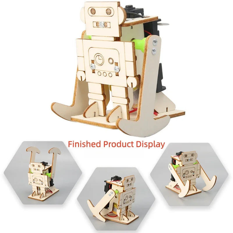 DIY Wood Walking Robot Model Kit for Kids - Educational STEM Project Science Experiment Assemble Toy for Scientific Puzzle