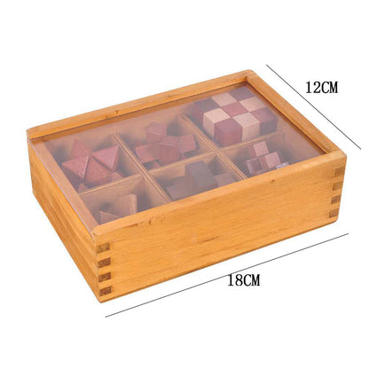 Puzzle Game: Magic IQ Wooden Puzzle Box Set - Brain Teaser for All Ages