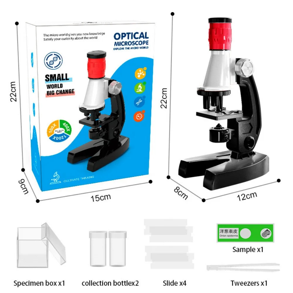 Kids Microscope Kit 200x-1200x Adjustable Science Tool