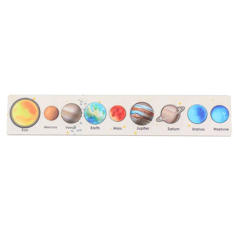 New Montessori Wooden Toys Eight Planets Puzzle Earth Sun Solar System Planets Planets Cognition Educational Toys Children Gifts