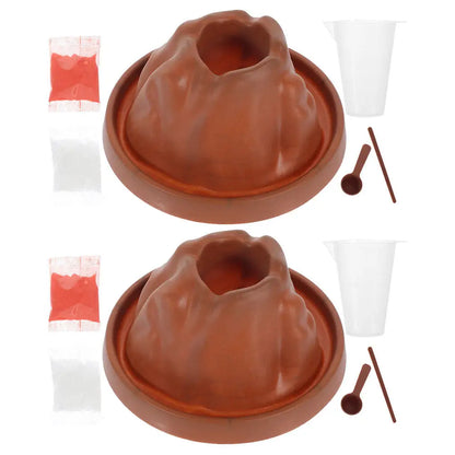 2Sets DIY Volcano Eruption Experiment Set Kids Science Project Kit Volcanic Simulation Learning Tool Fine Motor Skills