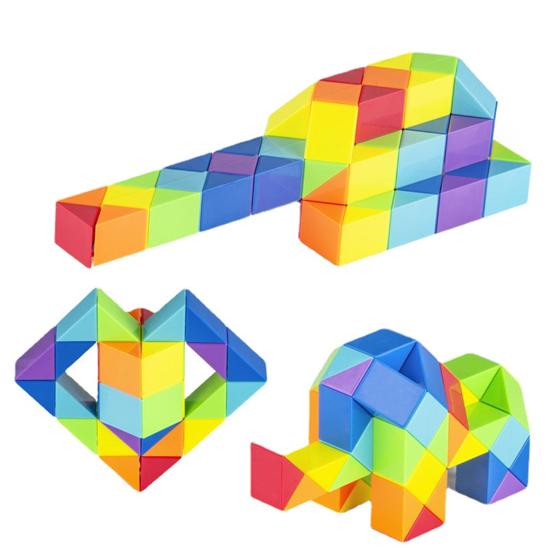 Magic Cube Snake Puzzle: Multi-Color Fidget Toy