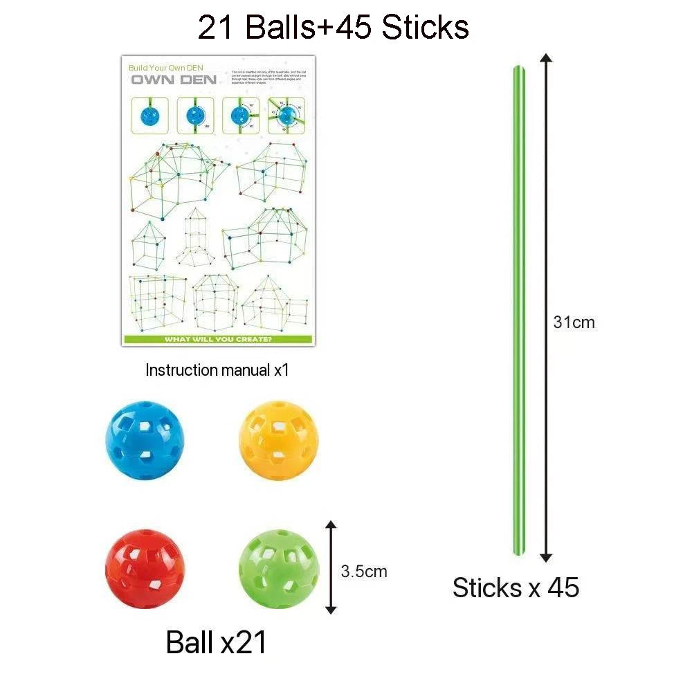 STEM Toys: Kids Indoor Tunnel Castle Play Set - Creative DIY Tent Toys